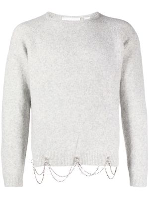 Random Identities crystal-embellished wool-blend jumper - Grey