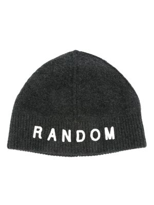 Random Identities embroidered-logo brushed beanie - Grey