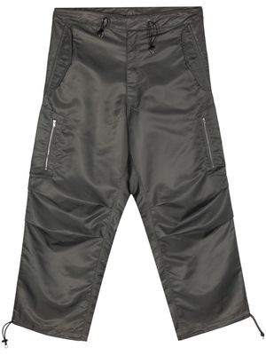 Random Identities gathered-detail drawstring trousers - Grey