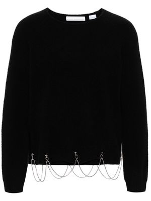 Random Identities long-sleeved chain-embellished jumper - Black