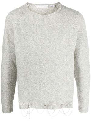 Random Identities long-sleeved chain-embellished jumper - Grey