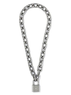 Random Identities padlock-detail cable-link chain necklace - Silver