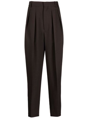 Random Identities tapered box-pleated trousers - Brown