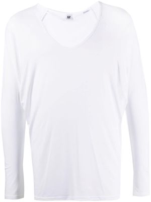 Random Identities V-neck long-sleeved T-shirt - White