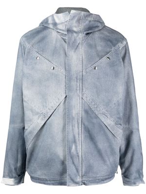 RANRA faded-effect hooded denim jacket - Blue