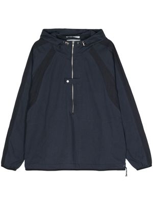 RANRA twill-weave half-zip hoodie - Blue