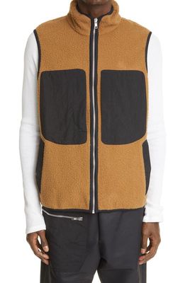 RANRA Wool Fleece Vest in Caramel/Black