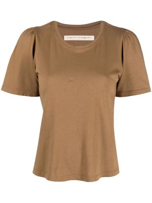Raquel Allegra crew-neck cotton T-shirt - Brown