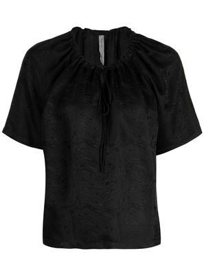 Raquel Allegra Magnolia swirl-pattern blouse - Black