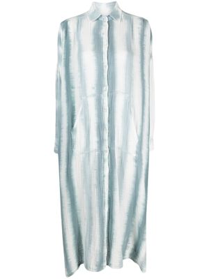 Raquel Allegra striped tie-dye cotton dress - Blue