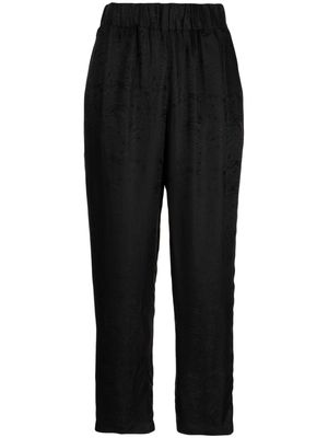Raquel Allegra swirl-pattern satin-finish trousers - Black