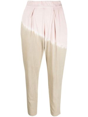 Raquel Allegra tie-dye print cotton trousers - Pink