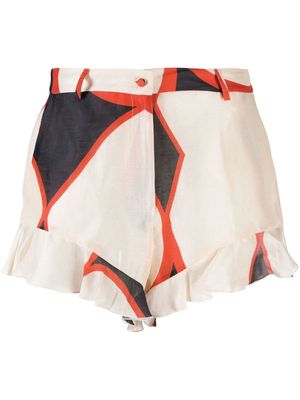 Raquel Diniz geometric-print shorts - Neutrals