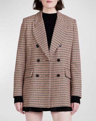 Raquel Houndstooth Double-Breasted Jacket