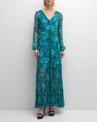 Raquel Tiered Floral-Print Chiffon Maxi Dress