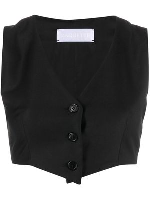 RAQUETTE cropped waistcoat top - Black