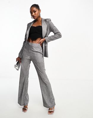 Rare London glitter tailored pants in silver - part of a set