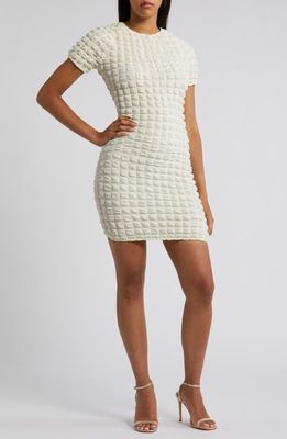 Rare London Popcorn Cocktail Minidress in Cream 