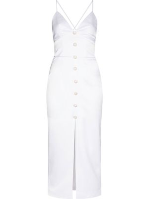 RASARIO buttoned V-neck dress - White