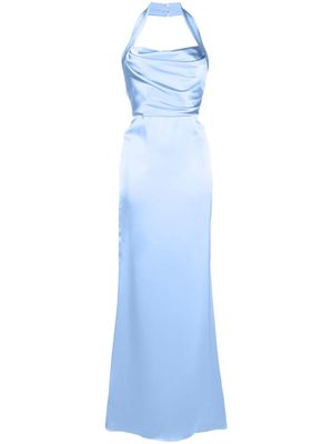 RASARIO halterneck open-back gown - Blue