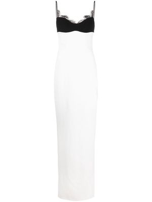 RASARIO lace-trim pencil gown - White