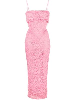 RASARIO layered lace midi dress - Pink