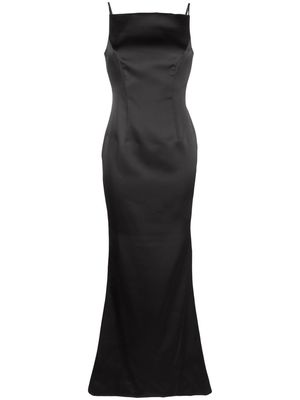RASARIO square-neck open-back gown - Black