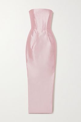 RASARIO - Strapless Duchesse Silk-satin Gown - Pink