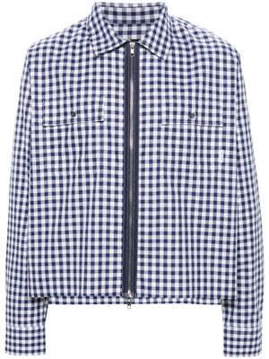 RASSVET gingham cotton zipped shirt - Neutrals