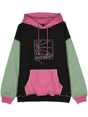 RASSVET logo-embroidered cotton hoodie - Black