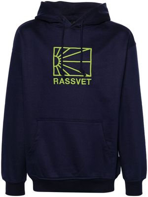 RASSVET logo-embroidered cotton hoodie - Blue