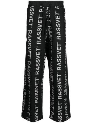 RASSVET logo-print wide-leg trousers - Black