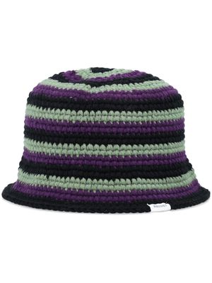 RASSVET striped crochet-knit bucket hat - Black