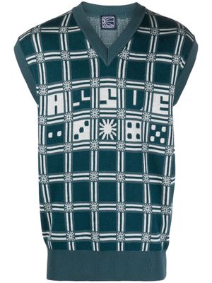 RASSVET V-neck intarsia-knit vest - Green