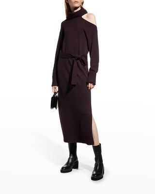 Raundi Turtleneck Cut-Out Midi Sweater Dress