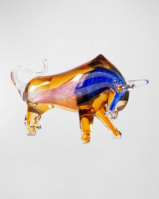 Rave Art Glass Bull Figurine