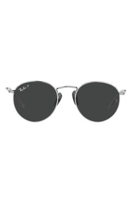 Ray-Ban 47mm Round Titanium Sunglasses in Silver