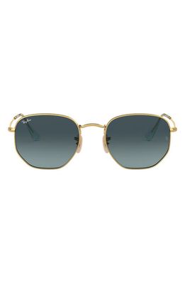 Ray-Ban 48mm Gradient Small Irregular Sunglasses in Blue Grey