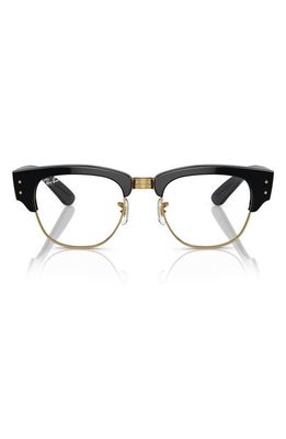 Ray-Ban 50mm Mega Clubmaster Square Optical Glasses in Black