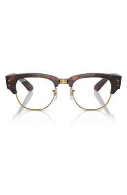 Ray-Ban 50mm Mega Clubmaster Square Optical Glasses in Tortoise
