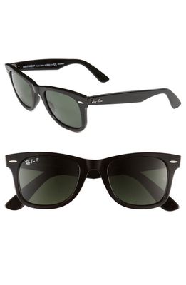 Ray-Ban 50mm Small Polarized Wayfarer Sunglasses in Black Polarized