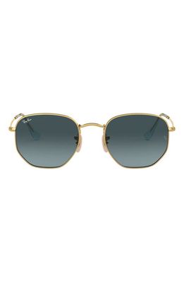 Ray-Ban 51mm Geometric Sunglasses in Gold/Blue Gradient