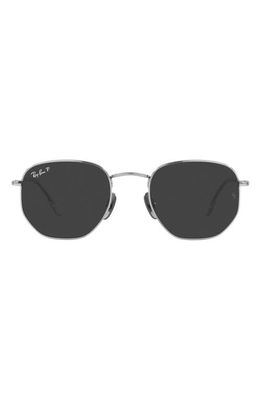 Ray-Ban 51mm Polarized Irregular Sunglasses in Silver