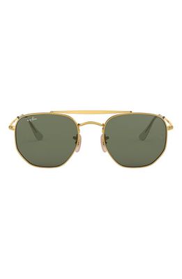 Ray-Ban 51mm Polarized Square Sunglasses in Gold Green