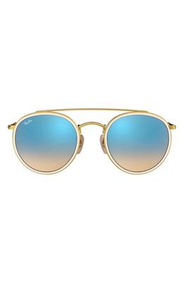Ray-Ban 51mm Round Sunglasses in Gold Tortoise