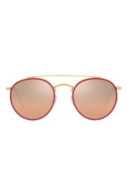 Ray-Ban 51mm Round Sunglasses in Legend Gold /Pink Mirror