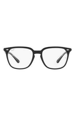 Ray-Ban 51mm Square Optical Glasses in Trans Black