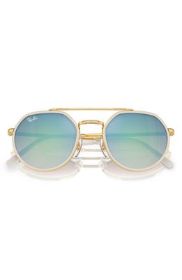 Ray-Ban 53mm Irregular Sunglasses in Gold Flash