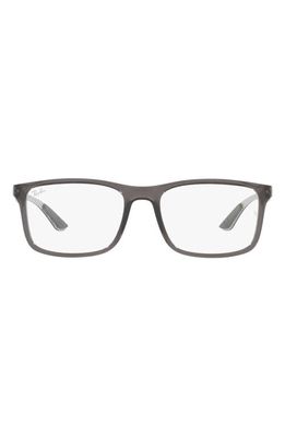 Ray-Ban 53mm Rectangular Optical Glasses in Transparent Grey