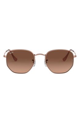 Ray-Ban 54mm Gradient Hexagonal Sunglasses in Copper